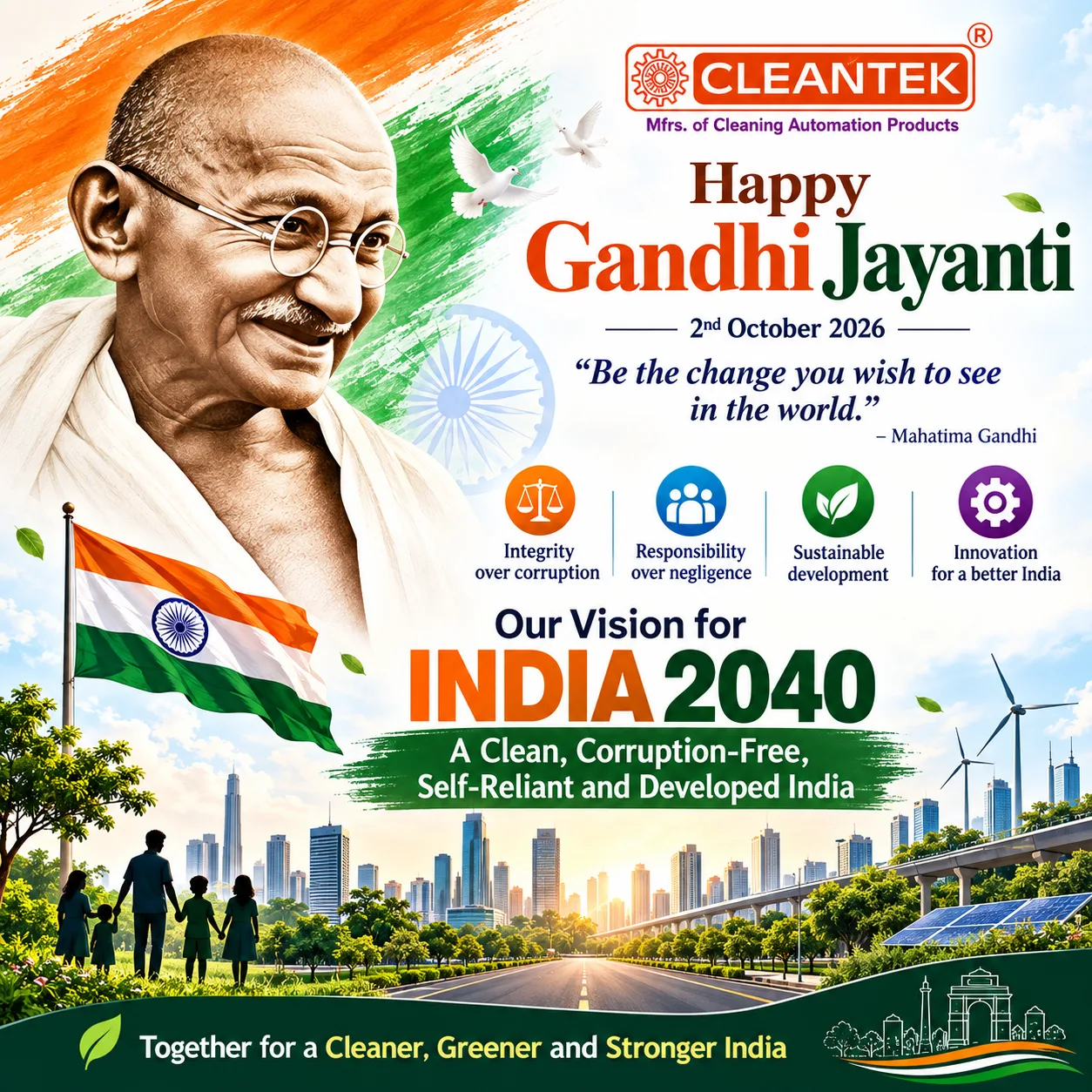 Gandhi Jayanti 2026: Building a Clean, Corruption-Free and Developed India by 2040